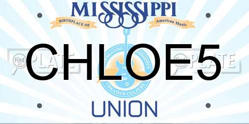 CHLOE5 Mississippi License Plate