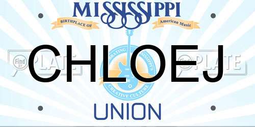 CHLOEJ Mississippi License Plate