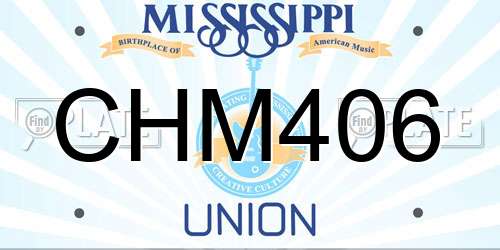CHM406 Mississippi License Plate