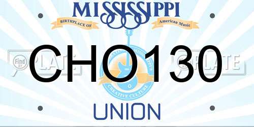 CHO130 Mississippi License Plate