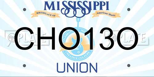 CHO13O Mississippi License Plate