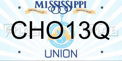 CHO13Q Mississippi License Plate