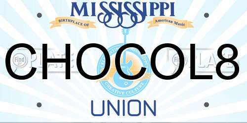 CHOCOL8 Mississippi License Plate