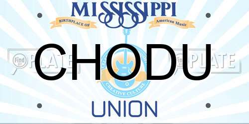 CHODU Mississippi License Plate