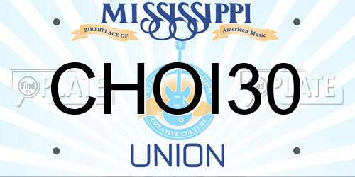 CHOI30 Mississippi License Plate