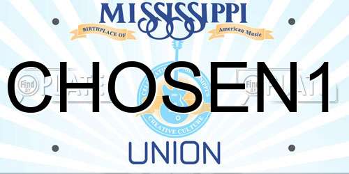CHOSEN1 Mississippi License Plate