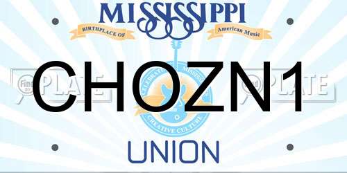 CHOZN1 Mississippi License Plate