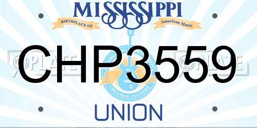 CHP3559 Mississippi License Plate