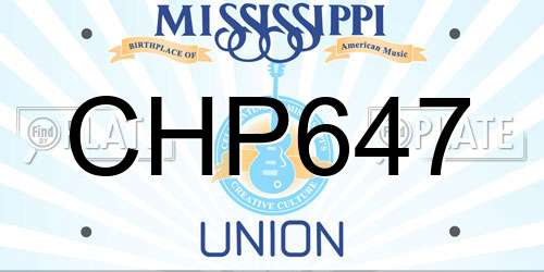 CHP647 Mississippi License Plate