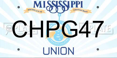 CHPG47 Mississippi License Plate