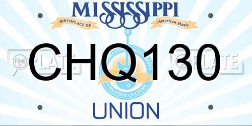 CHQ130 Mississippi License Plate