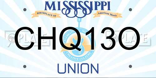 CHQ13O Mississippi License Plate