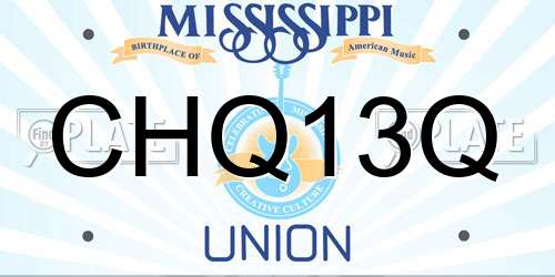 CHQ13Q Mississippi License Plate