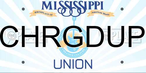 CHRGDUP Mississippi License Plate