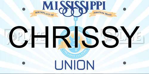 CHRISSY Mississippi License Plate