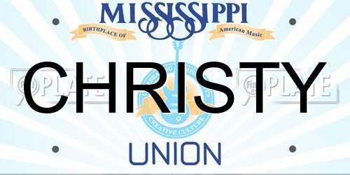 CHRISTY Mississippi License Plate