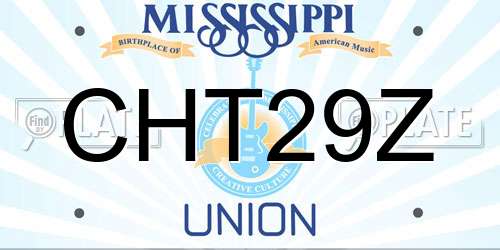 CHT29Z Mississippi License Plate