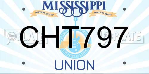 CHT797 Mississippi License Plate