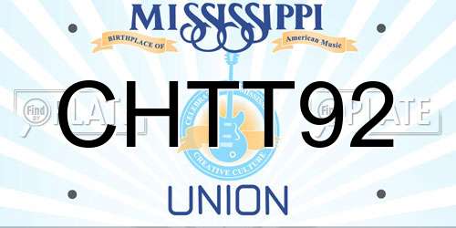 CHTT92 Mississippi License Plate