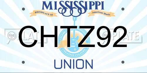 CHTZ92 Mississippi License Plate
