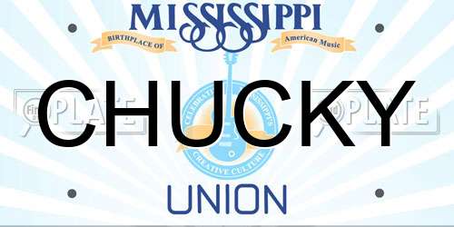 CHUCKY Mississippi License Plate
