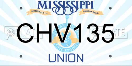 CHV135 Mississippi License Plate