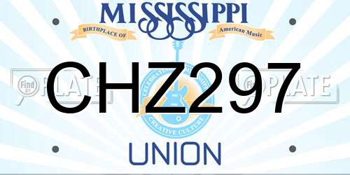 CHZ297 Mississippi License Plate