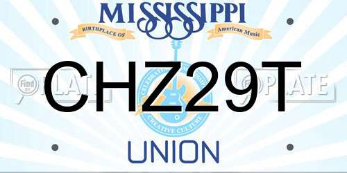 CHZ29T Mississippi License Plate