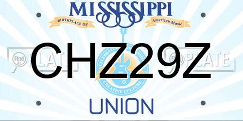 CHZ29Z Mississippi License Plate