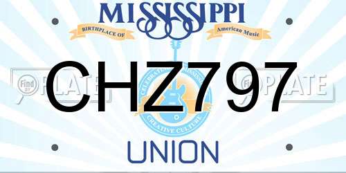 CHZ797 Mississippi License Plate