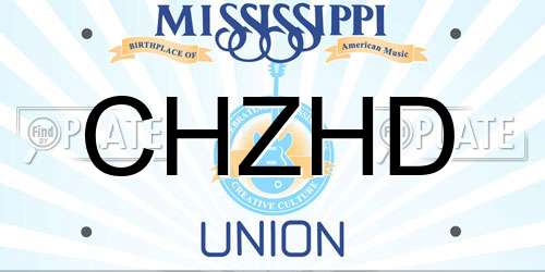 CHZHD Mississippi License Plate