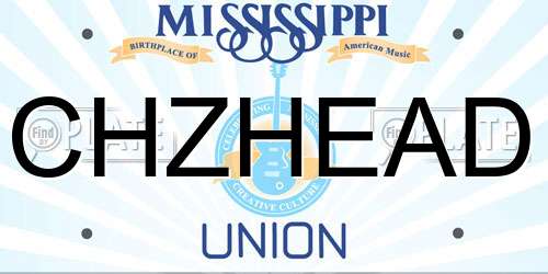 CHZHEAD Mississippi License Plate
