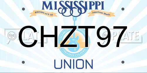 CHZT97 Mississippi License Plate