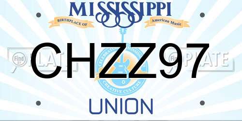 CHZZ97 Mississippi License Plate