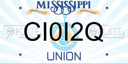 CI0I2Q Mississippi License Plate