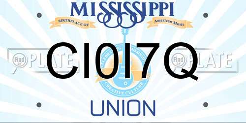 CI0I7Q Mississippi License Plate