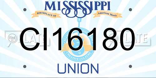 CI16180 Mississippi License Plate