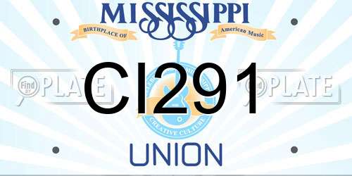 CI291 Mississippi License Plate