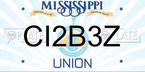 CI2B3Z Mississippi License Plate