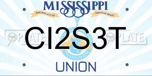 CI2S3T Mississippi License Plate