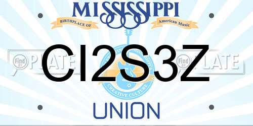 CI2S3Z Mississippi License Plate
