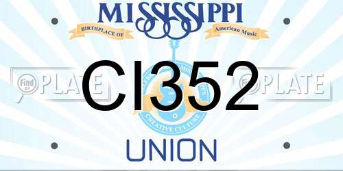 CI352 Mississippi License Plate