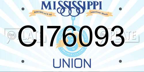 CI76093 Mississippi License Plate