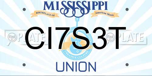 CI7S3T Mississippi License Plate
