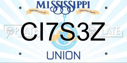 CI7S3Z Mississippi License Plate