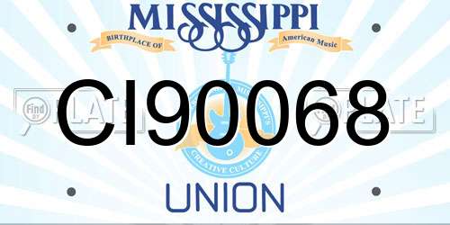 CI90068 Mississippi License Plate