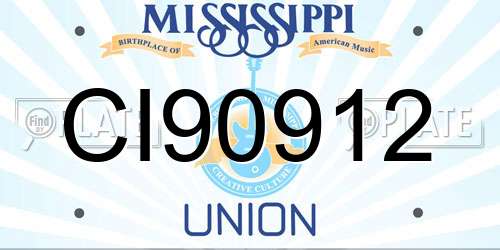 CI90912 Mississippi License Plate