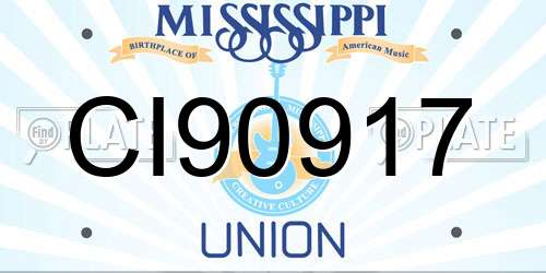 CI90917 Mississippi License Plate