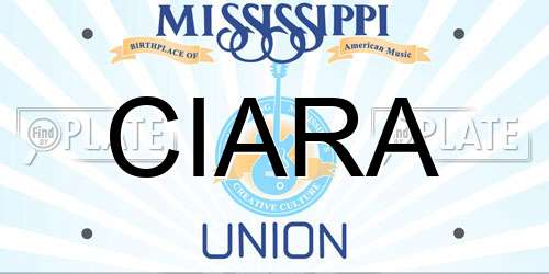 CIARA Mississippi License Plate