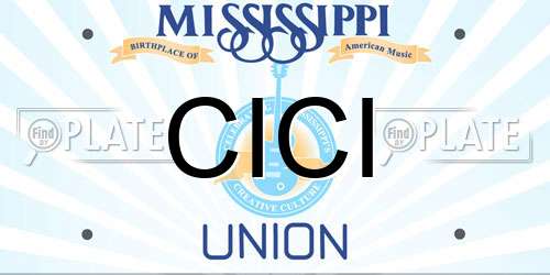CICI Mississippi License Plate